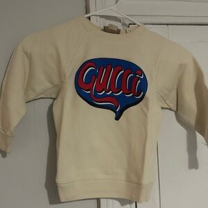 Gucci comic sweatshirt Toddler boys cream, blue, red 36months Like New